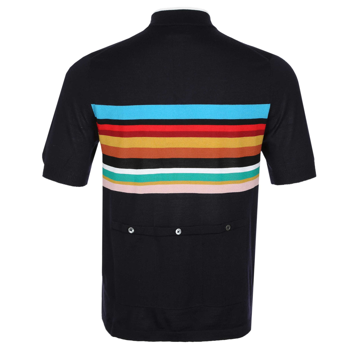 Paul Smith Cycle Jersey SS Knitwear in Navy Back