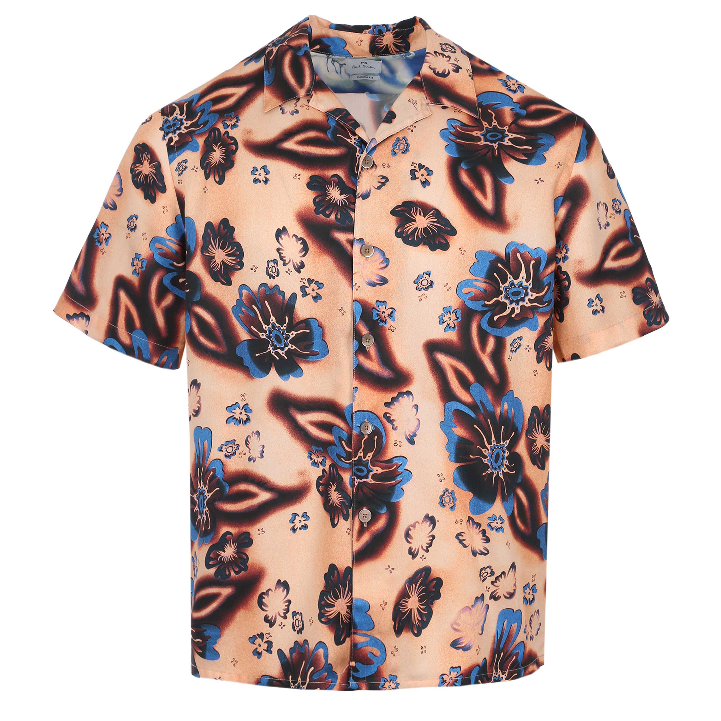 Paul Smith Floral Casual Fit SS Shirt in Orange