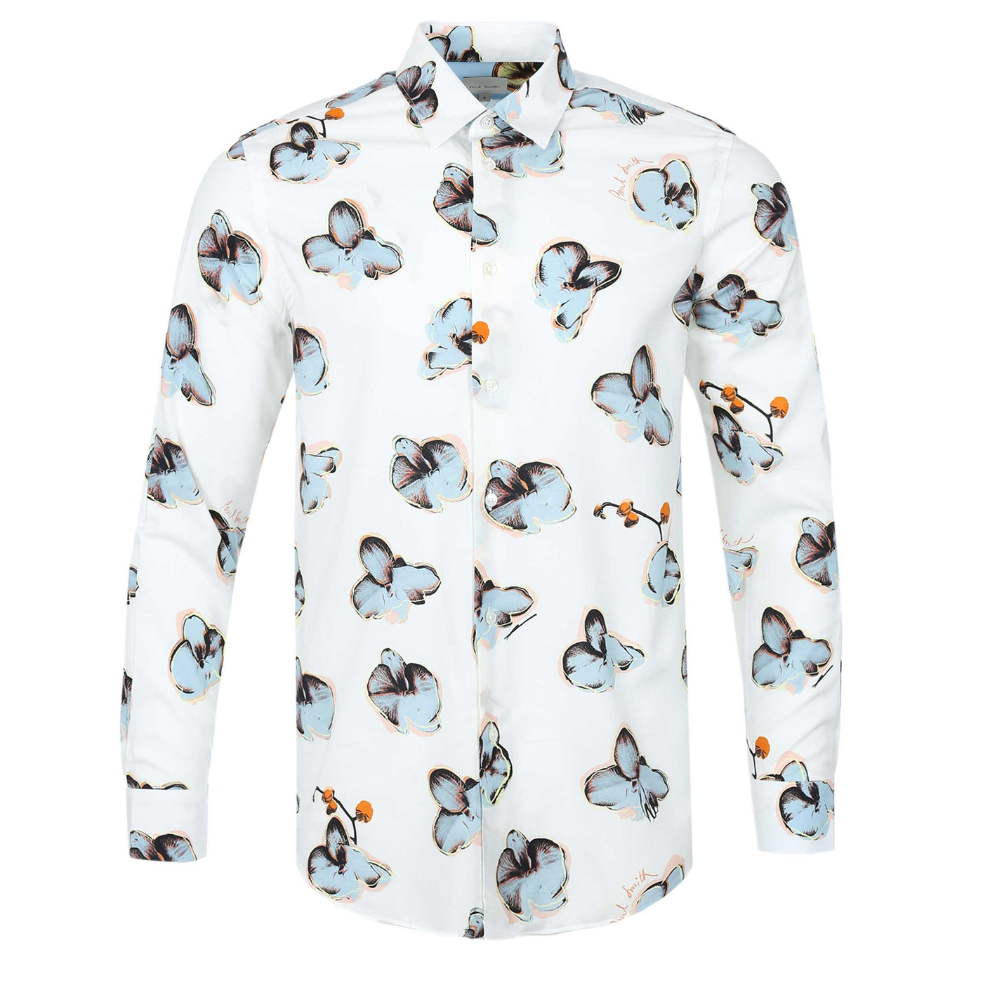 Paul Smith Floral Print Reg Fit Shirt in White