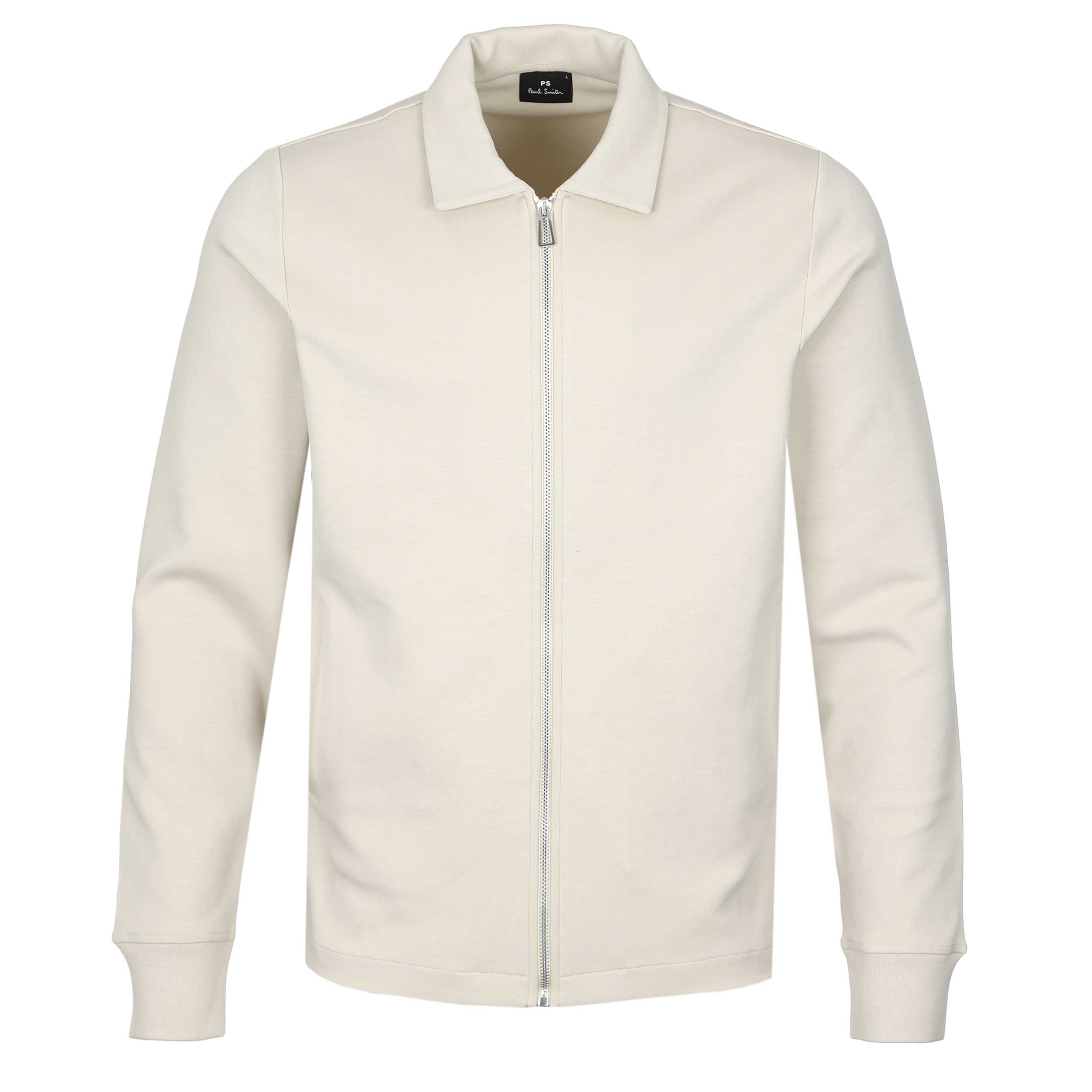 Paul Smith Full Zip Collar Sweat Top in Stone