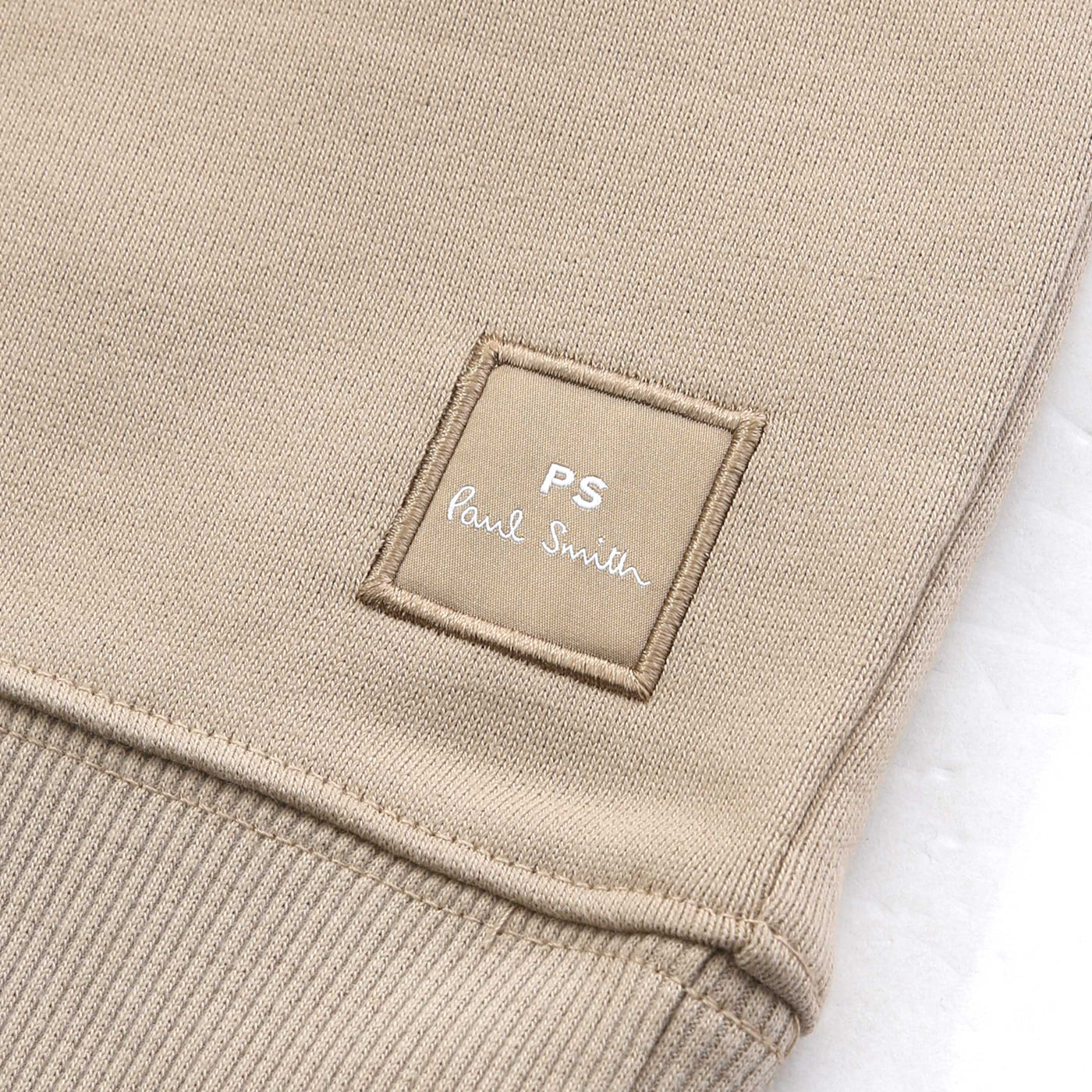 Paul Smith Half Zip Collar Sweat Top in Camel Logo