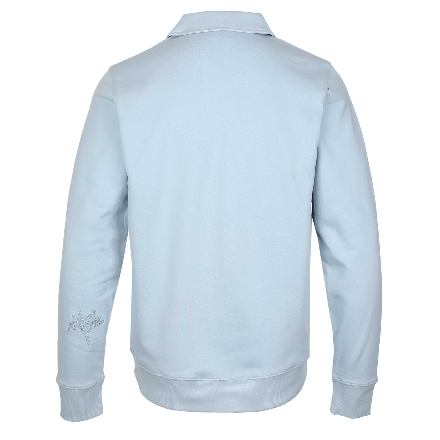 Paul Smith Half Zip Collar Sweat Top in Sky Blue Back