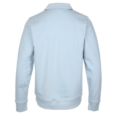 Paul Smith Half Zip Collar Sweat Top in Sky Blue Back