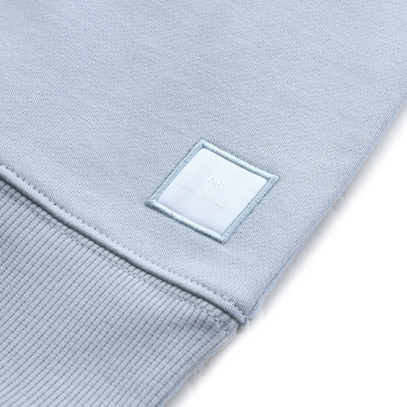 Paul Smith Half Zip Collar Sweat Top in Sky Blue Logo Badge