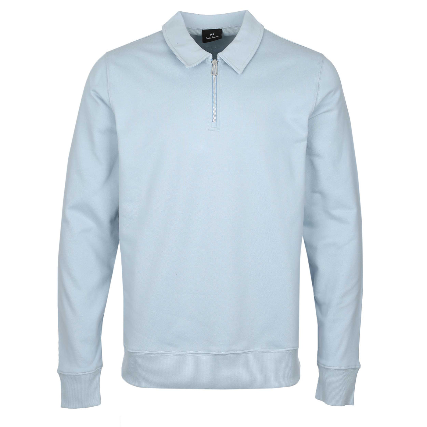 Paul Smith Half Zip Collar Sweat Top in Sky Blue