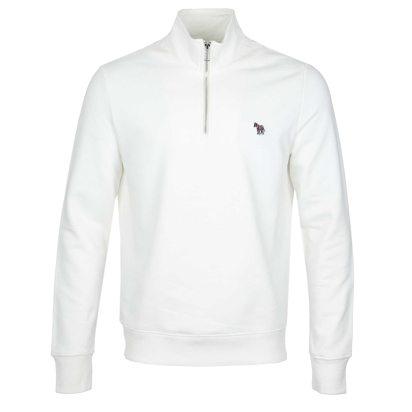 Paul Smith Half Zip Sweat Top in Off White