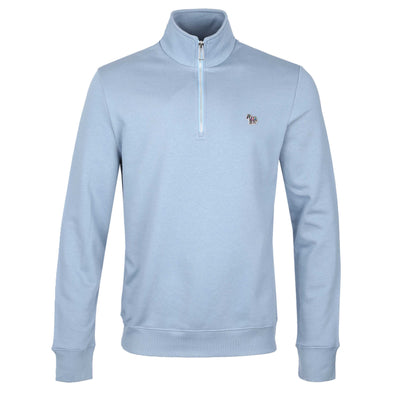 Paul Smith Half Zip Sweat Top in Pale Blue