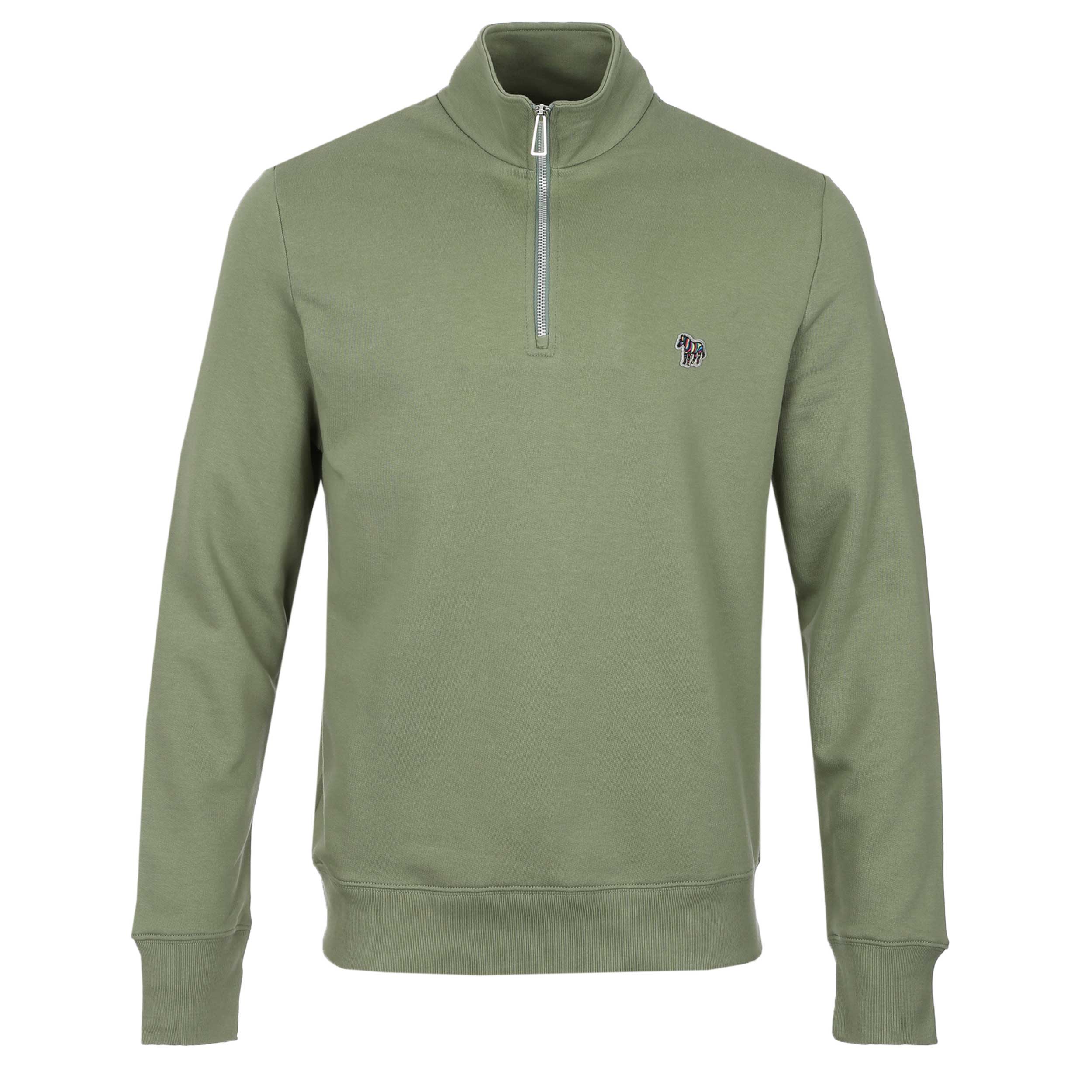 Paul Smith Half Zip Sweat Top in Sage Green