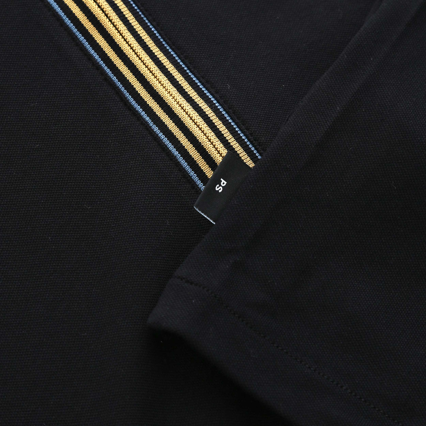 Paul Smith LS Zip Polo Shirt in Black Logo Tab