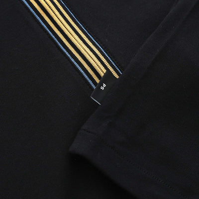 Paul Smith LS Zip Polo Shirt in Black Logo Tab