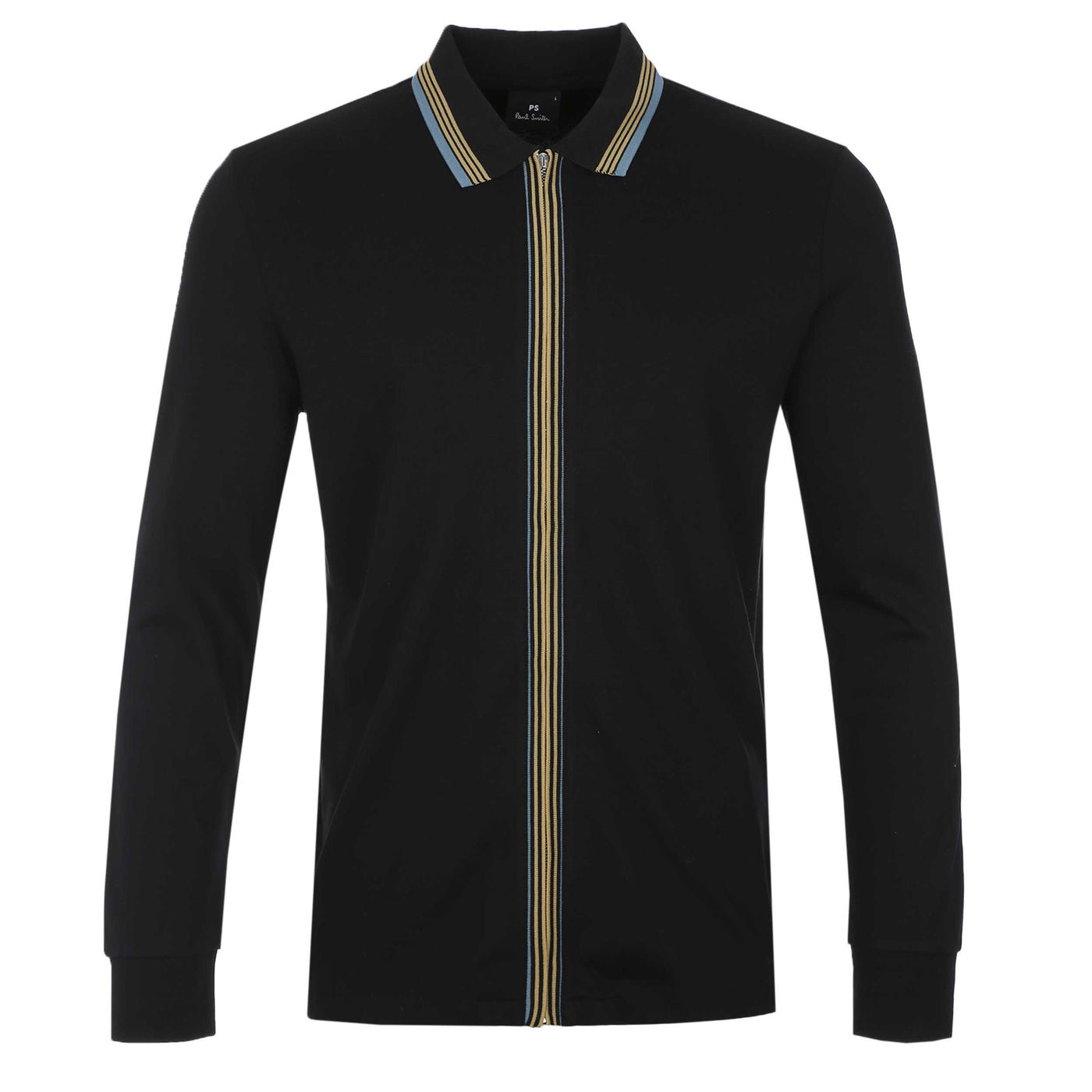 Paul Smith LS Zip Polo Shirt in Black