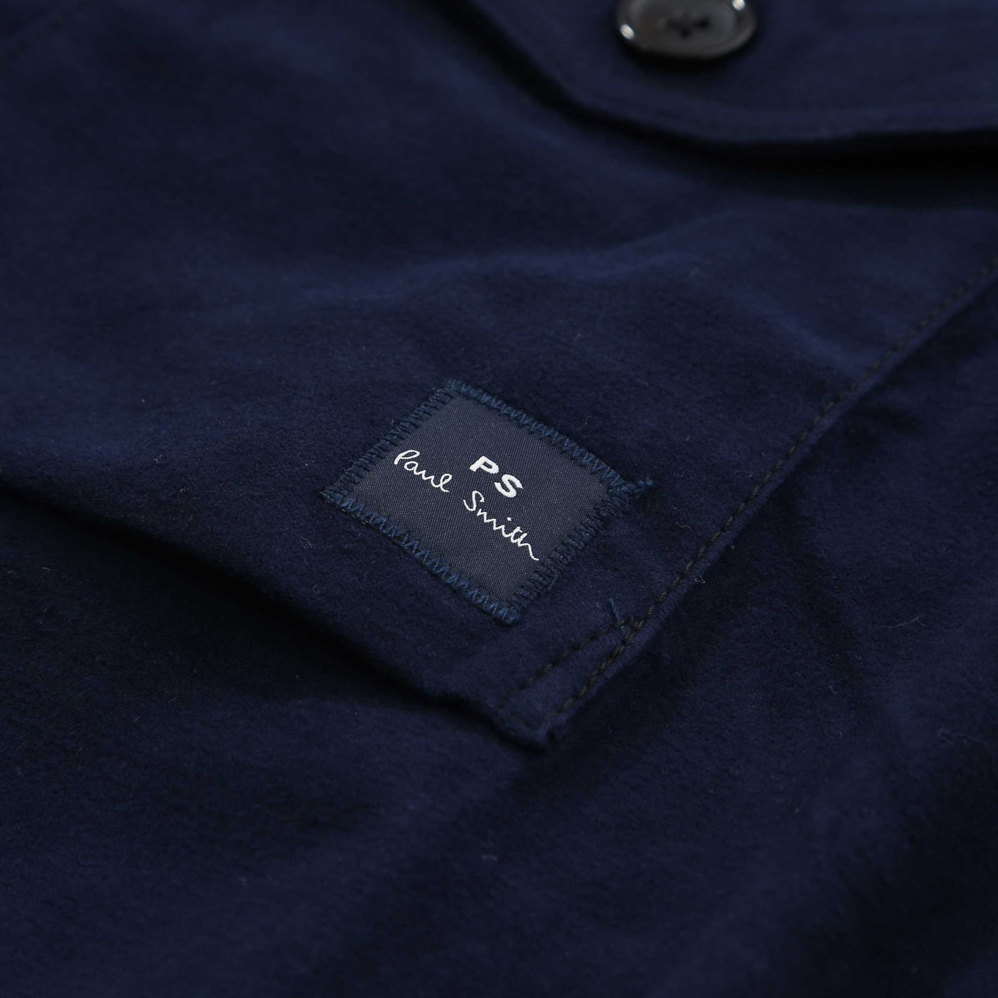 Paul Smith Military Overshirt in Navy Logo Badge