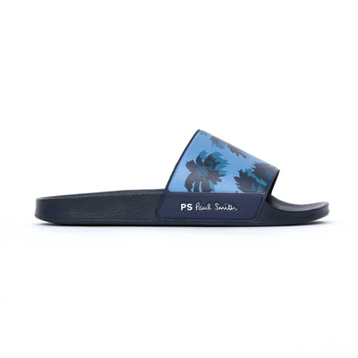 Paul Smith Nyro Floral Print Slide in Navy