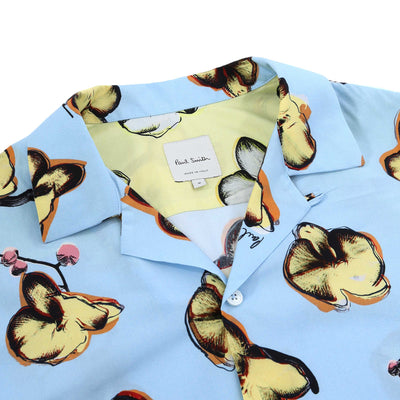 Paul Smith Orchid Reg Fit SS Shirt in Light Blue Collar