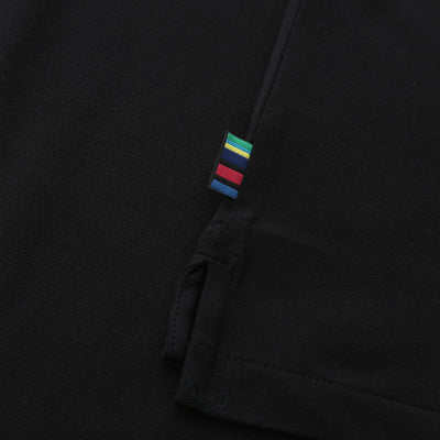 Paul Smith Reg Fit Contrast Tipping Polo Shirt in Black Logo Tab