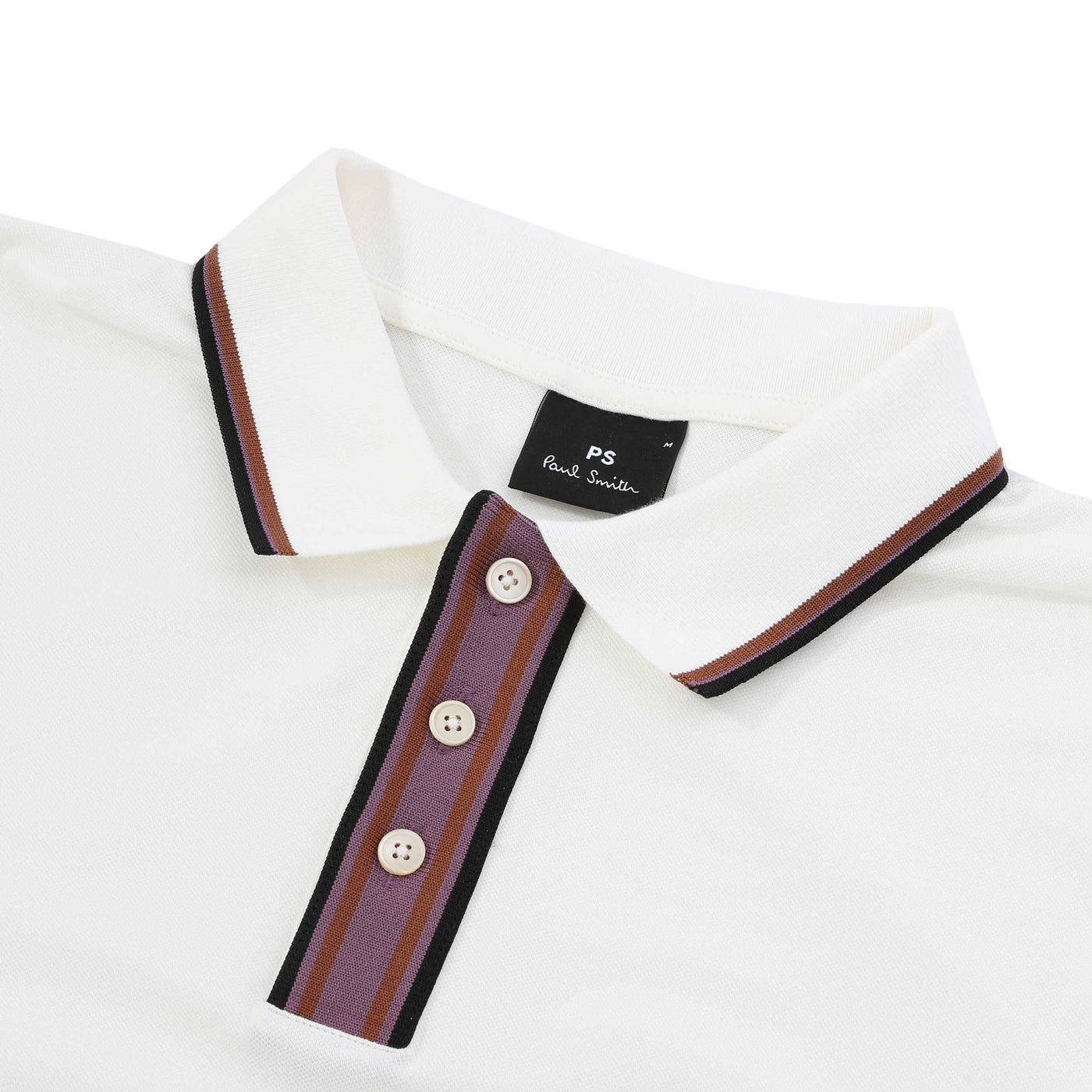 Paul Smith Reg Fit SSLV Polo Shirt in Off White Placket