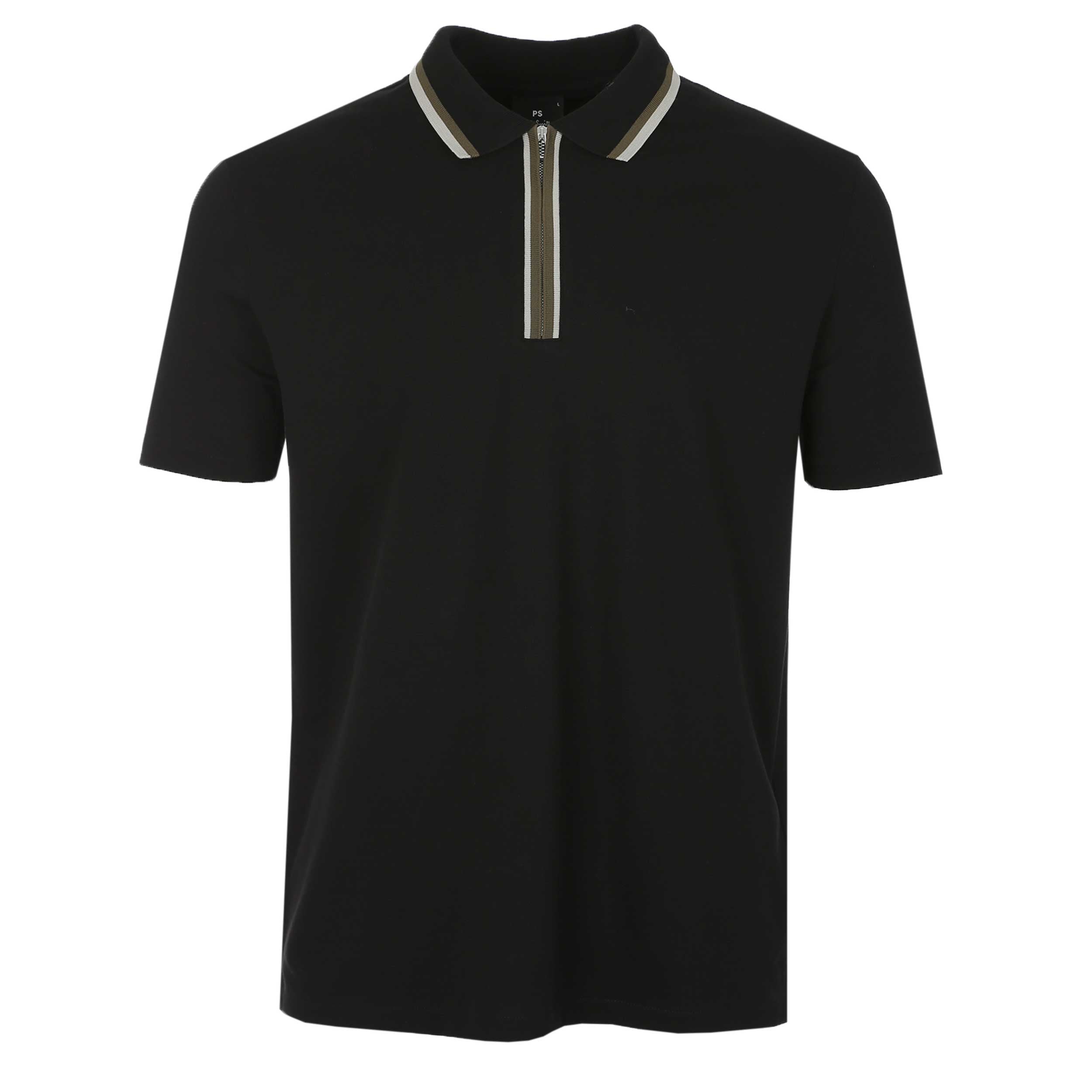Paul Smith Reg Fit Zip Polo Shirt in Black