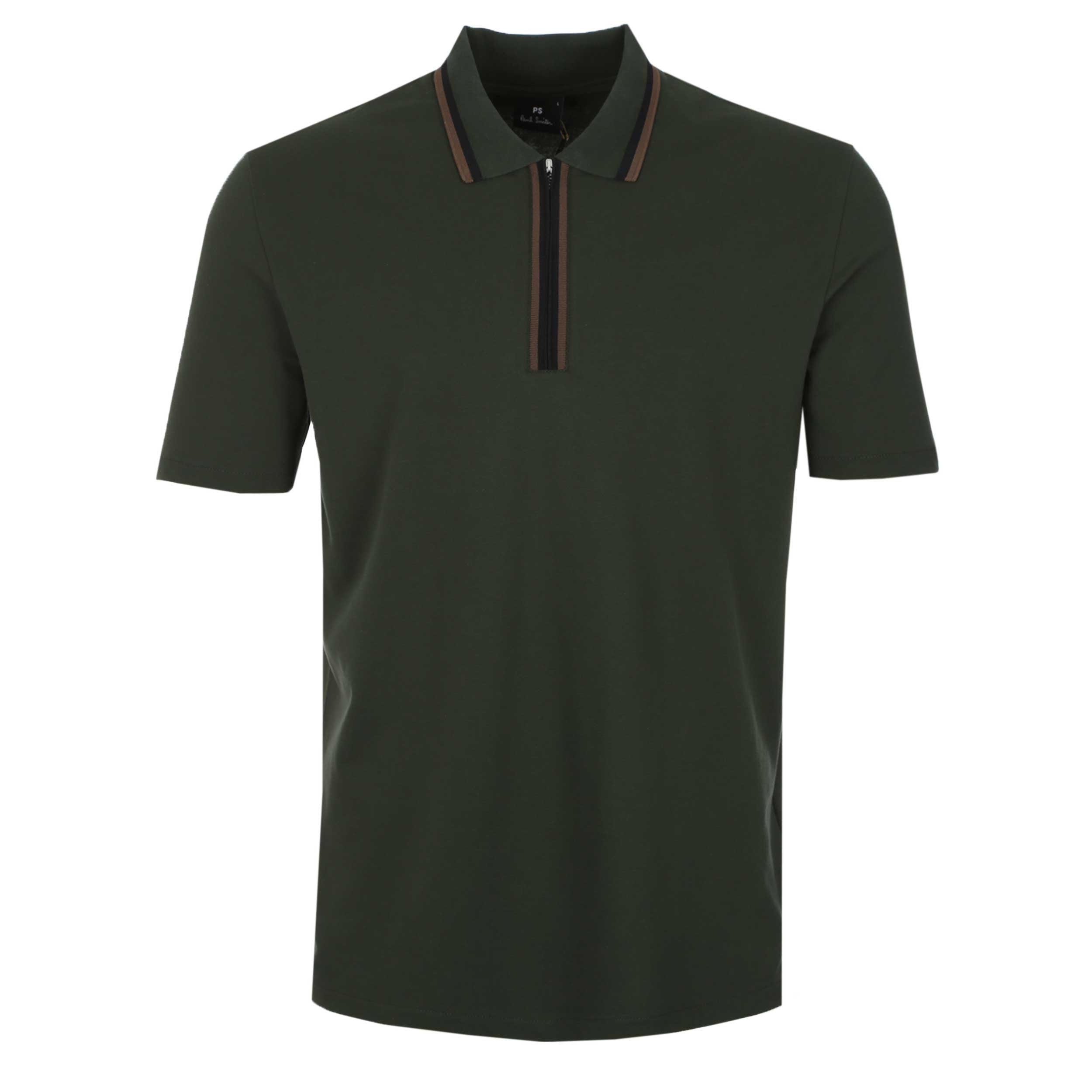 Paul Smith Reg Fit Zip Polo Shirt in Green
