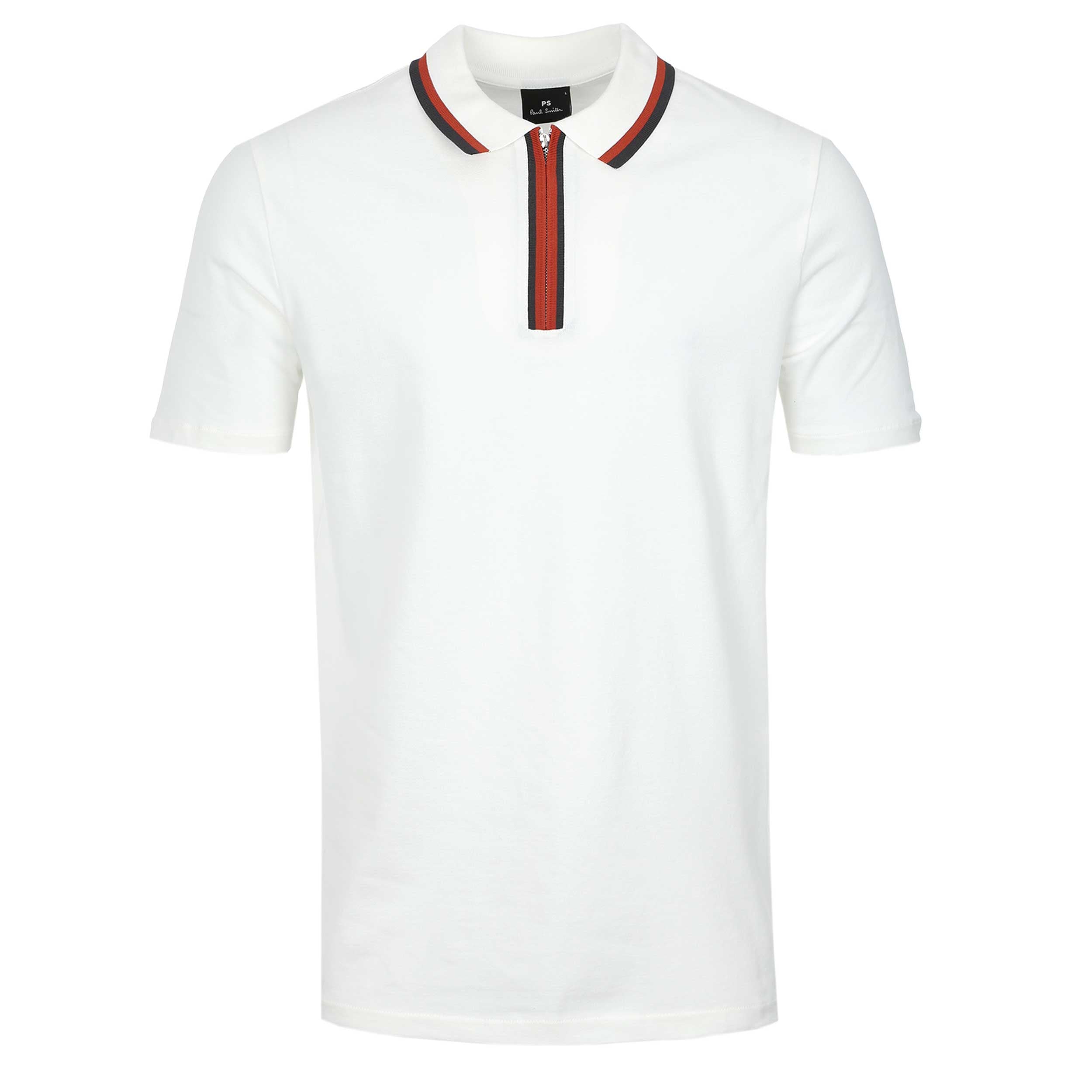 Paul Smith Reg Fit Zip Polo Shirt in White