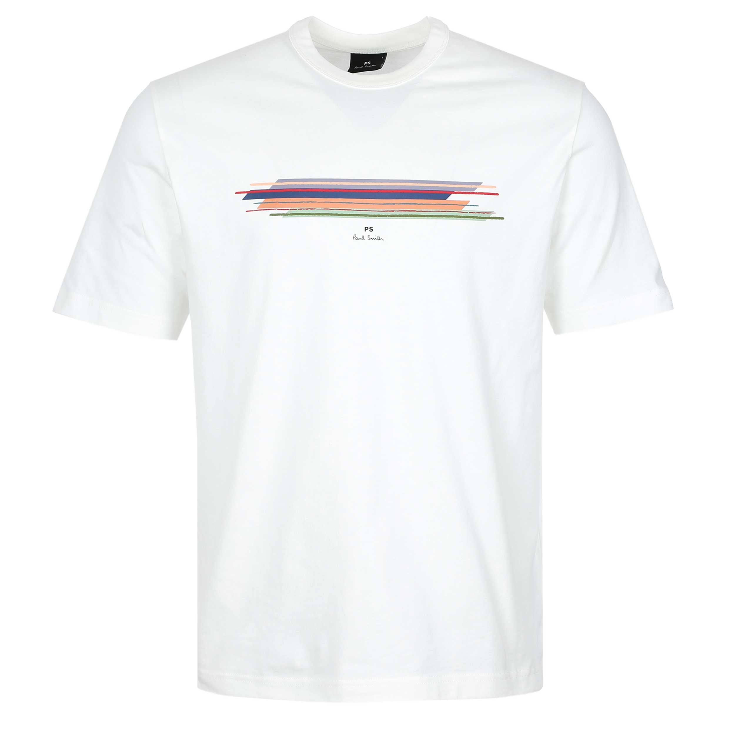 Paul Smith Stripe Casual Fit T Shirt in White
