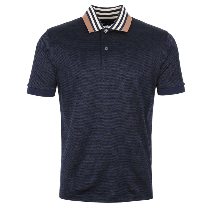 Paul Smith Stripe Collar Polo Shirt in Navy Norton Barrie