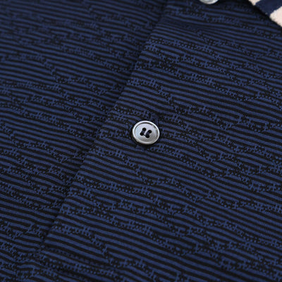 Paul Smith Stripe Collar Polo Shirt in Navy Placket