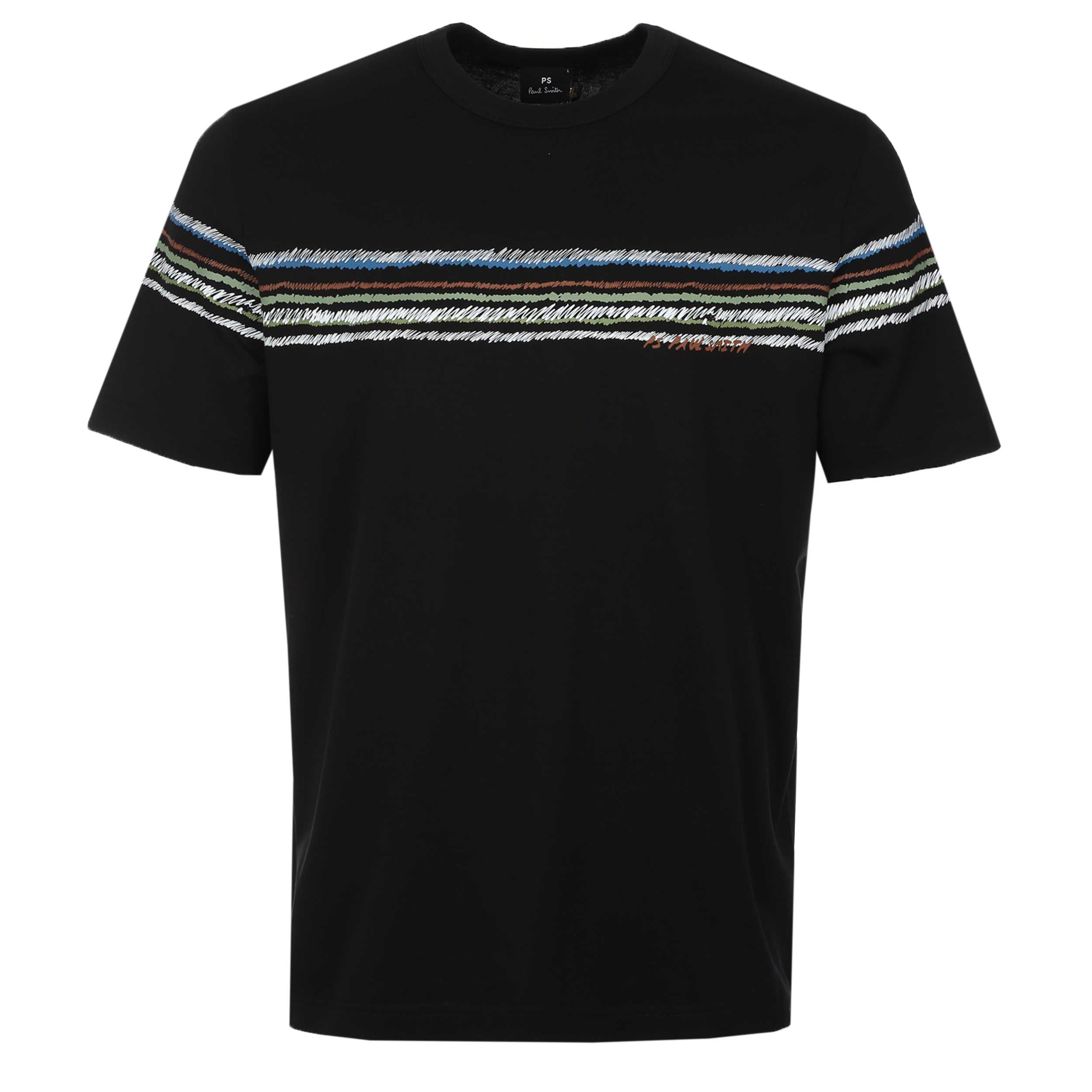 Paul Smith Stripe T Shirt in Black