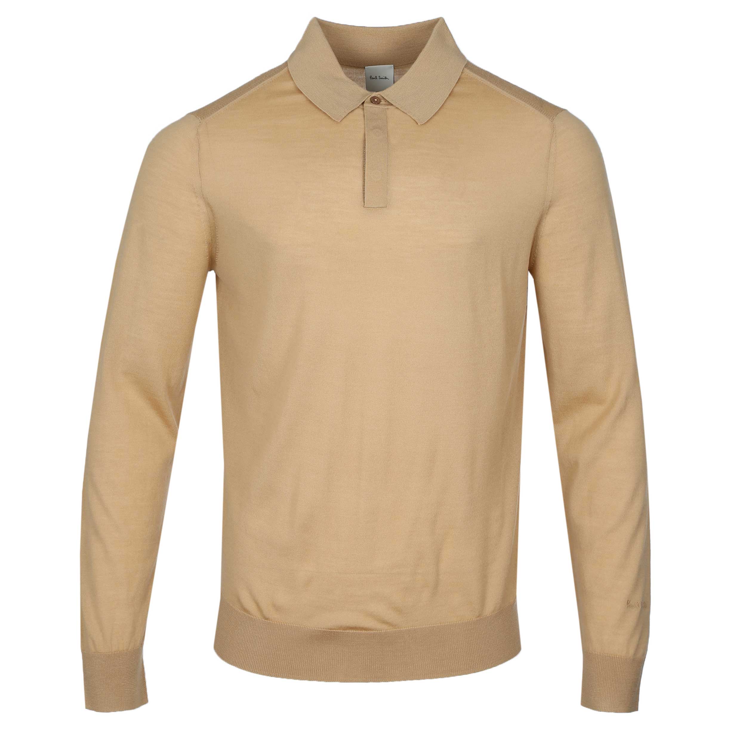Paul Smith Sweater Long Sleeve Polo in Beige
