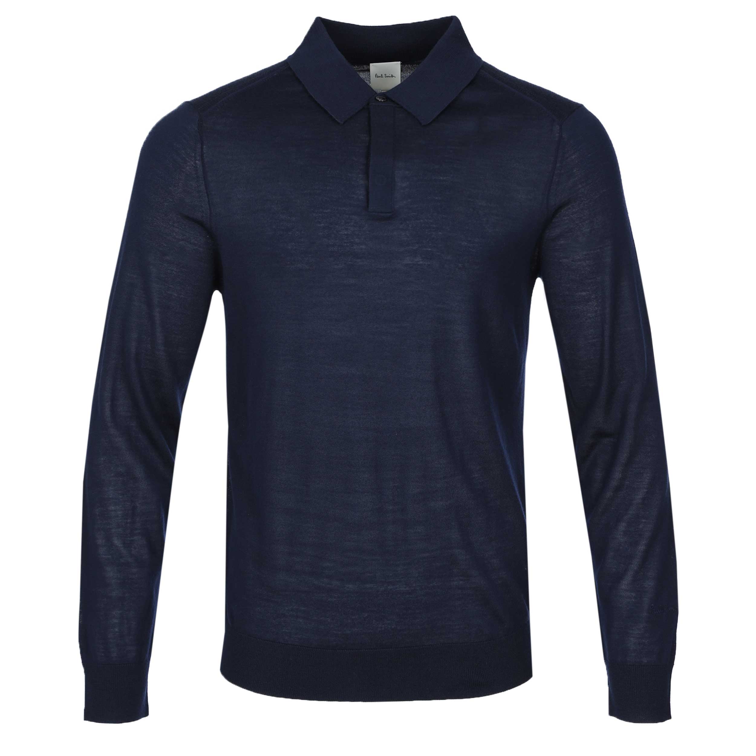 Paul Smith Sweater Long Sleeve Polo in Navy