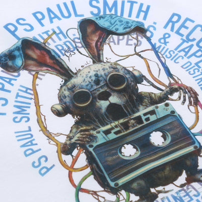 Paul Smith Tape Bunny T Shirt in White Print
