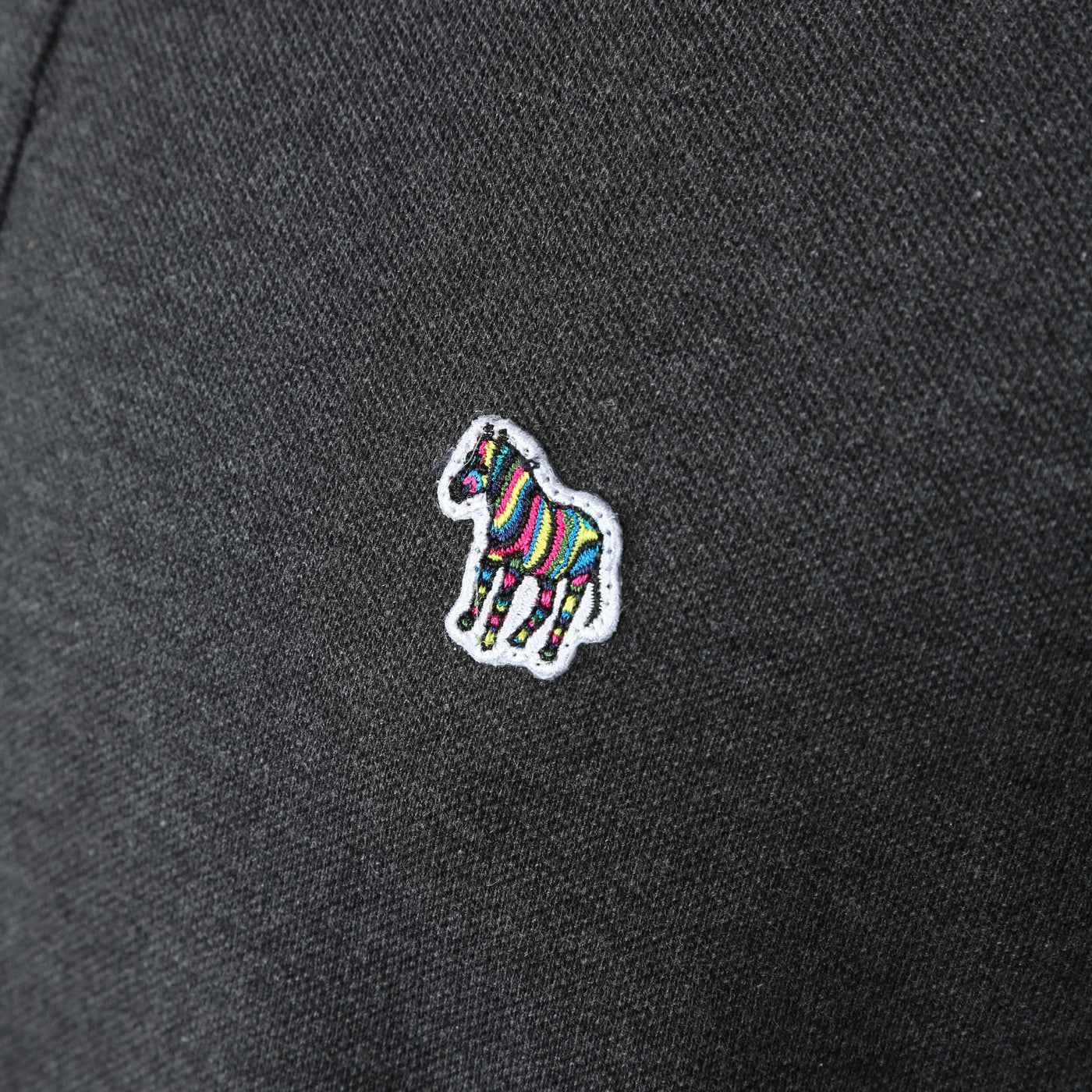 Paul Smith Zebra Badge Polo Shirt in Black Melange Logo