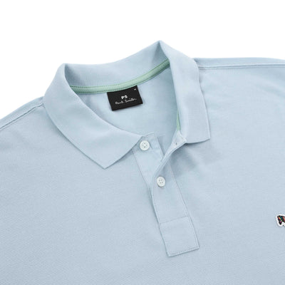 Paul Smith Zebra Badge Polo Shirt in Light Blue Collar