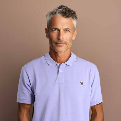 Paul Smith Zebra Badge Polo Shirt in Lilac Model