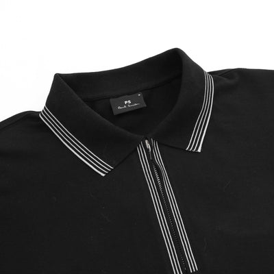 Paul Smith Zip Polo Shirt in Black Collar