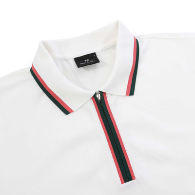 Paul Smith Zip Polo Shirt in White Collar