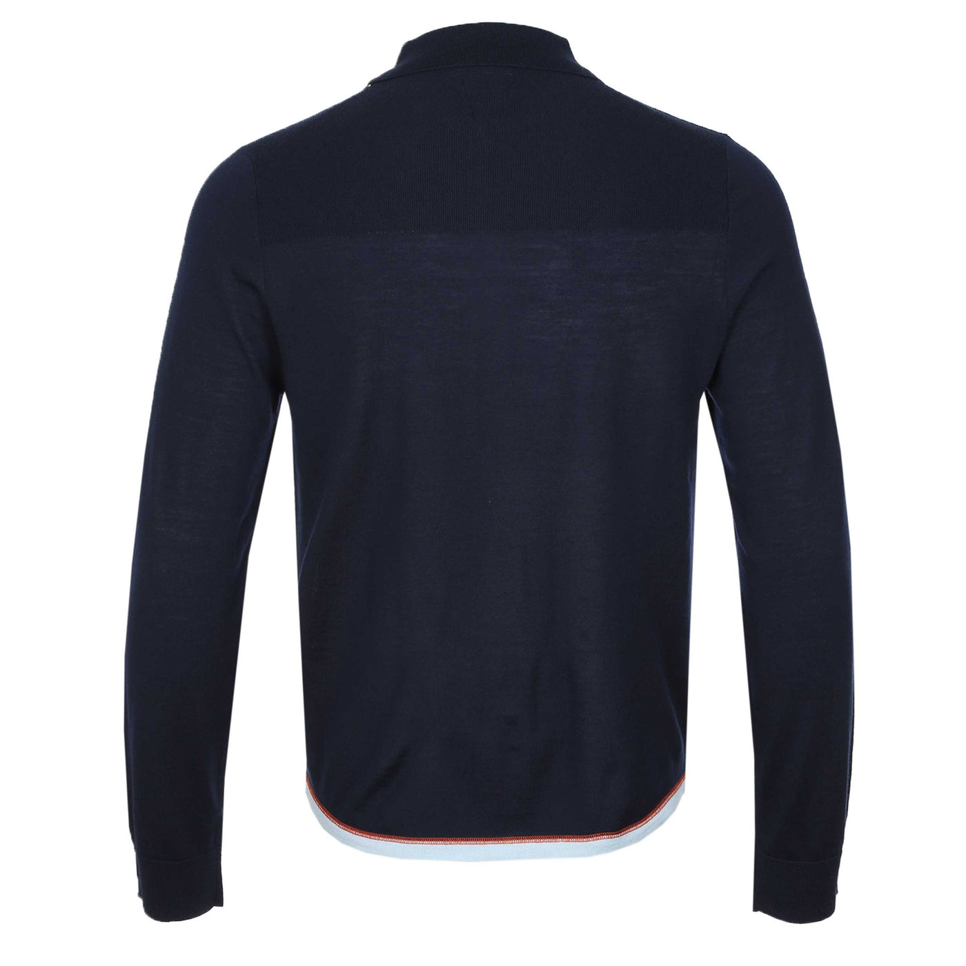 Paul Smith Zip Thru Merino Cardigan in Navy Back