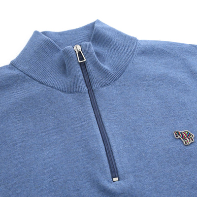 Paul Smith Zip Zeb Bad Knitwear in Blue Placket