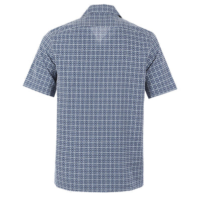 Paul Smith Geometric Casual Fit SS Shirt in Navy Back