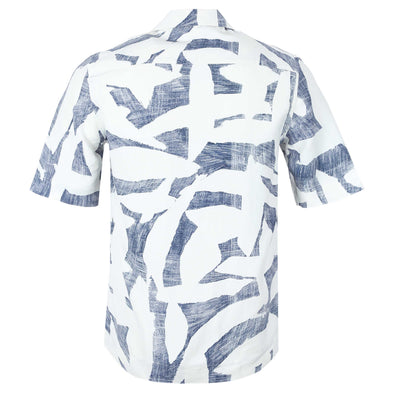 Paul Smith Reg Fit SS Shirt in White & Washed Blue Back
