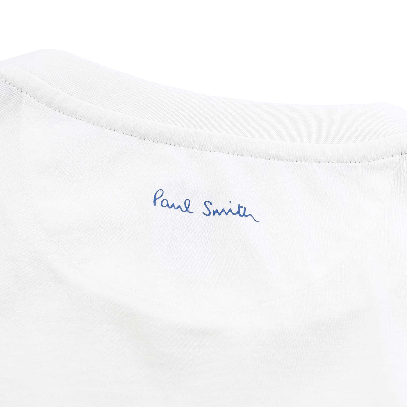 Paul Smith Wine Glass Print T Shirt in White Neck Logo