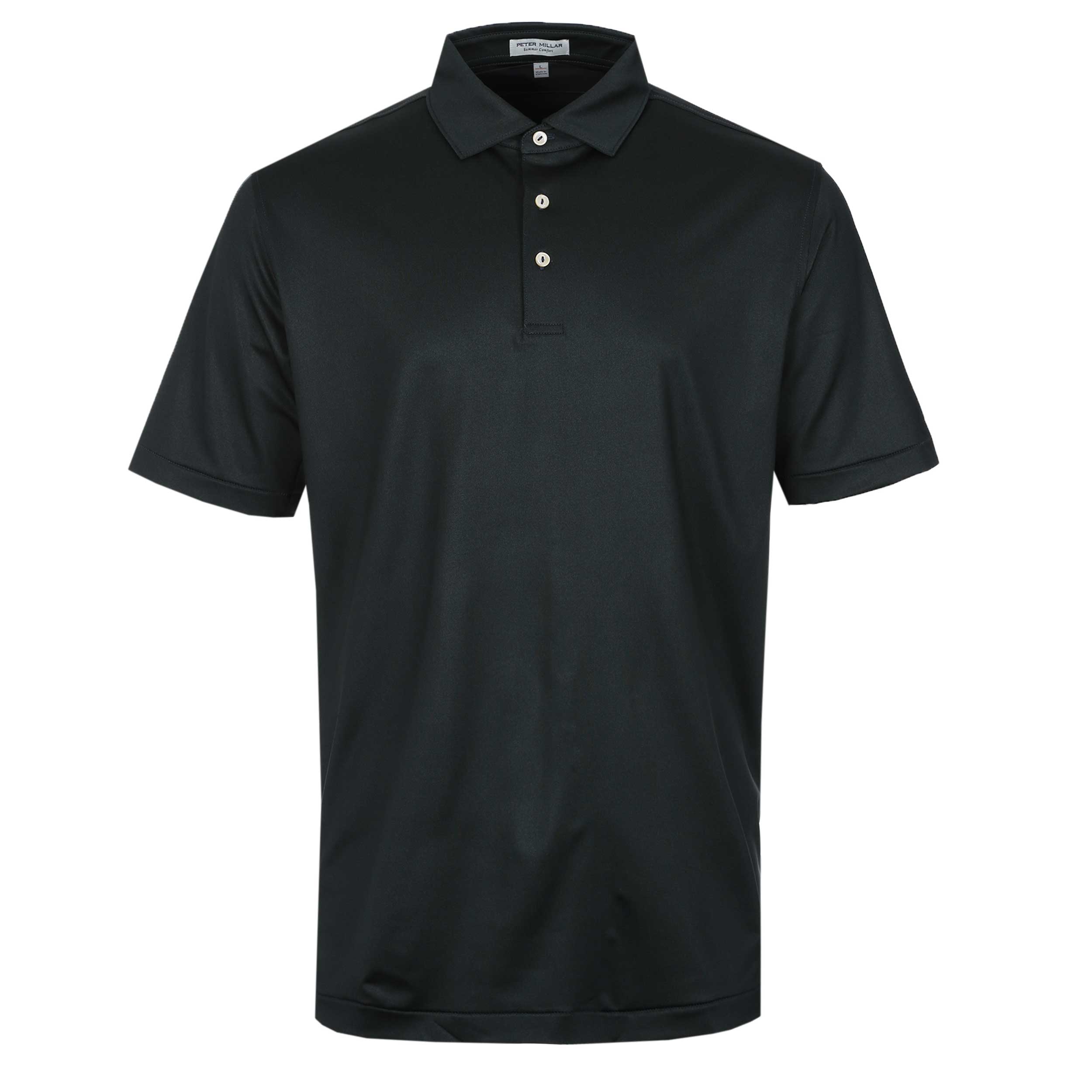 Peter Millar Herringbone Performance Polo Shirt in Navy Pine Green