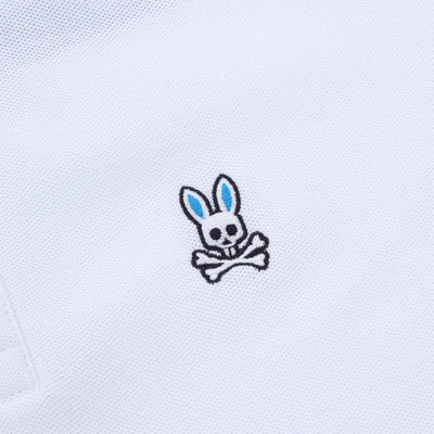 Psycho Bunny Norris Pique Polo Shirt in White Logo