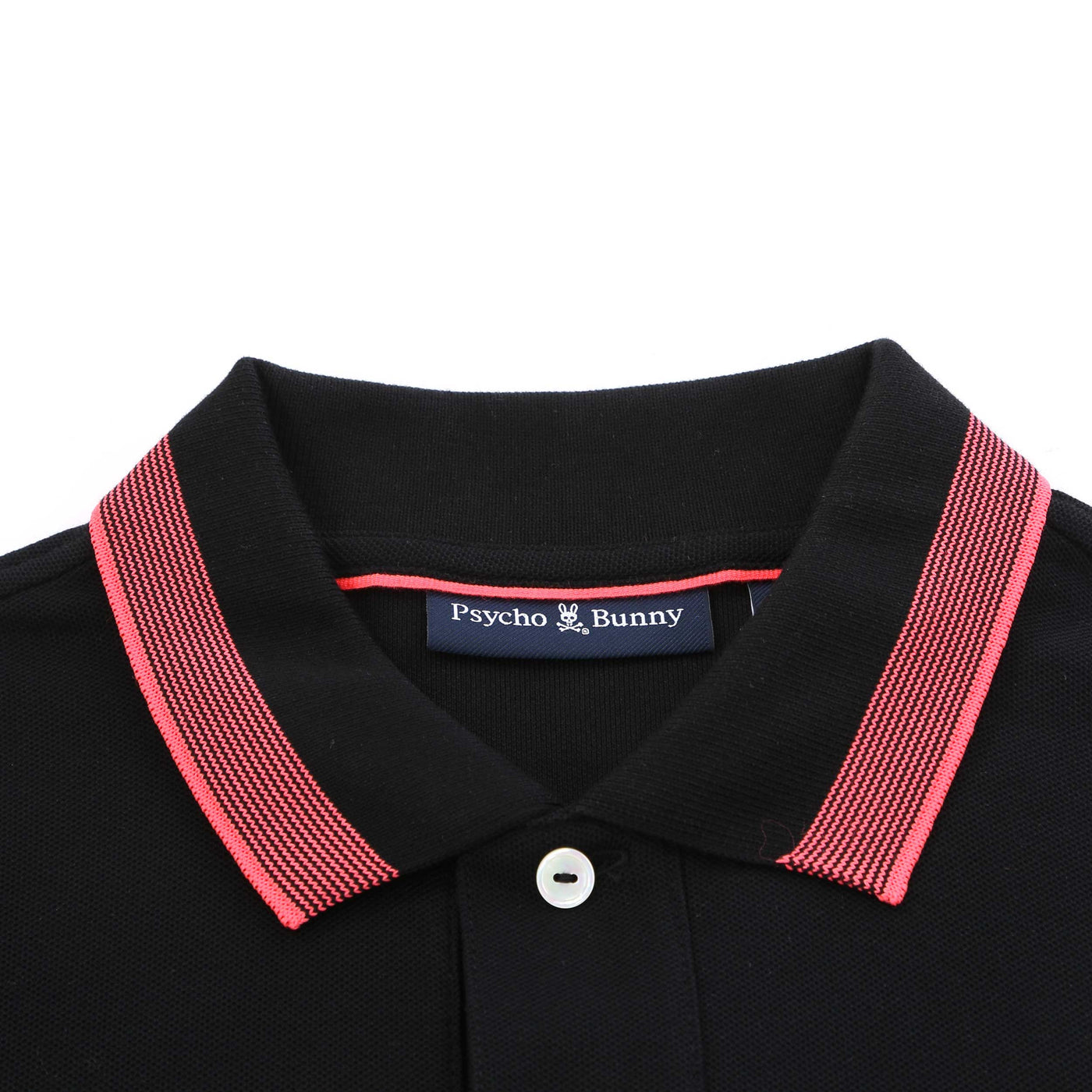 Psycho Bunny Queensbury Pique Polo Shirt in Black Collar