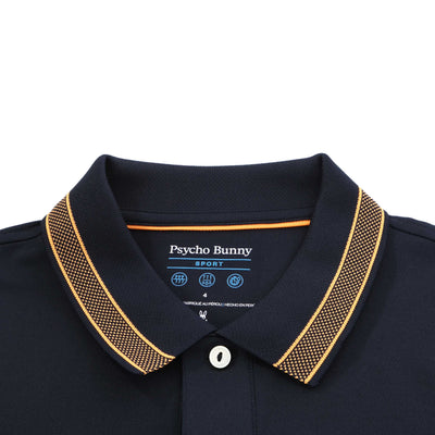 Psycho Bunny Tarrytown Sport Polo Shirt in Navy Collar