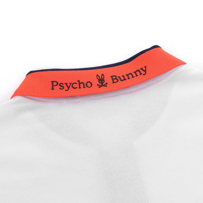 Psycho Bunny Thatcher Pique Polo Shirt in White Collar Logo