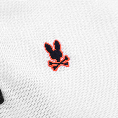 Psycho Bunny Thatcher Pique Polo Shirt in White Logo