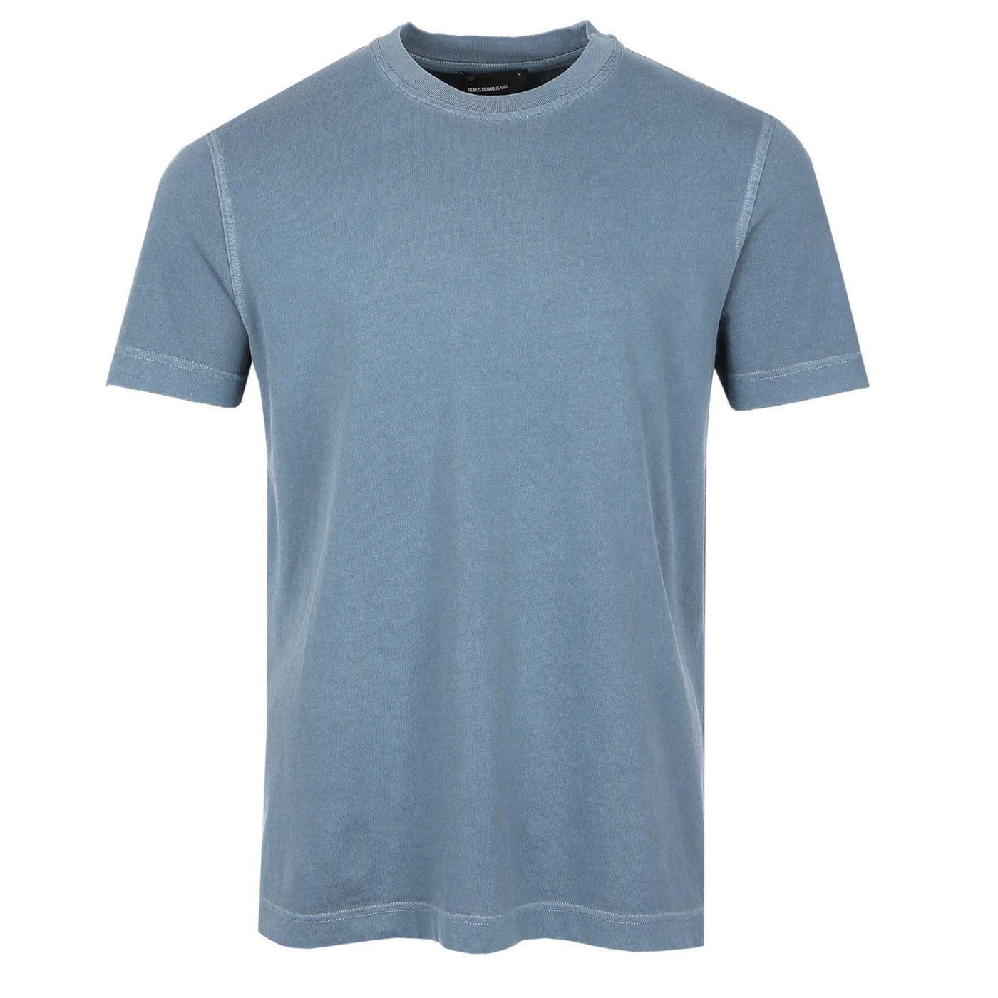 Remus Uomo Antique Garment Dye T-Shirt in Teal Blue