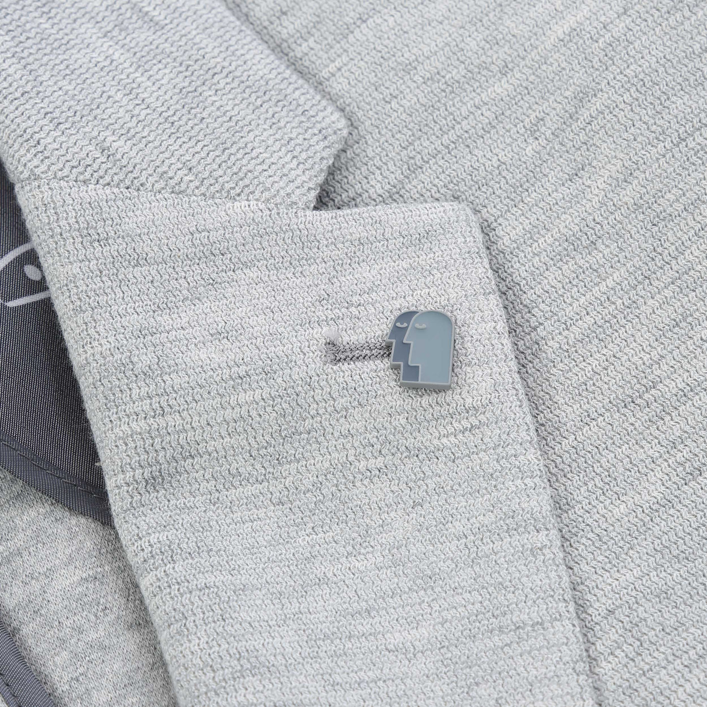 Remus Uomo Antoni Jacket in Grey Lapel Badge