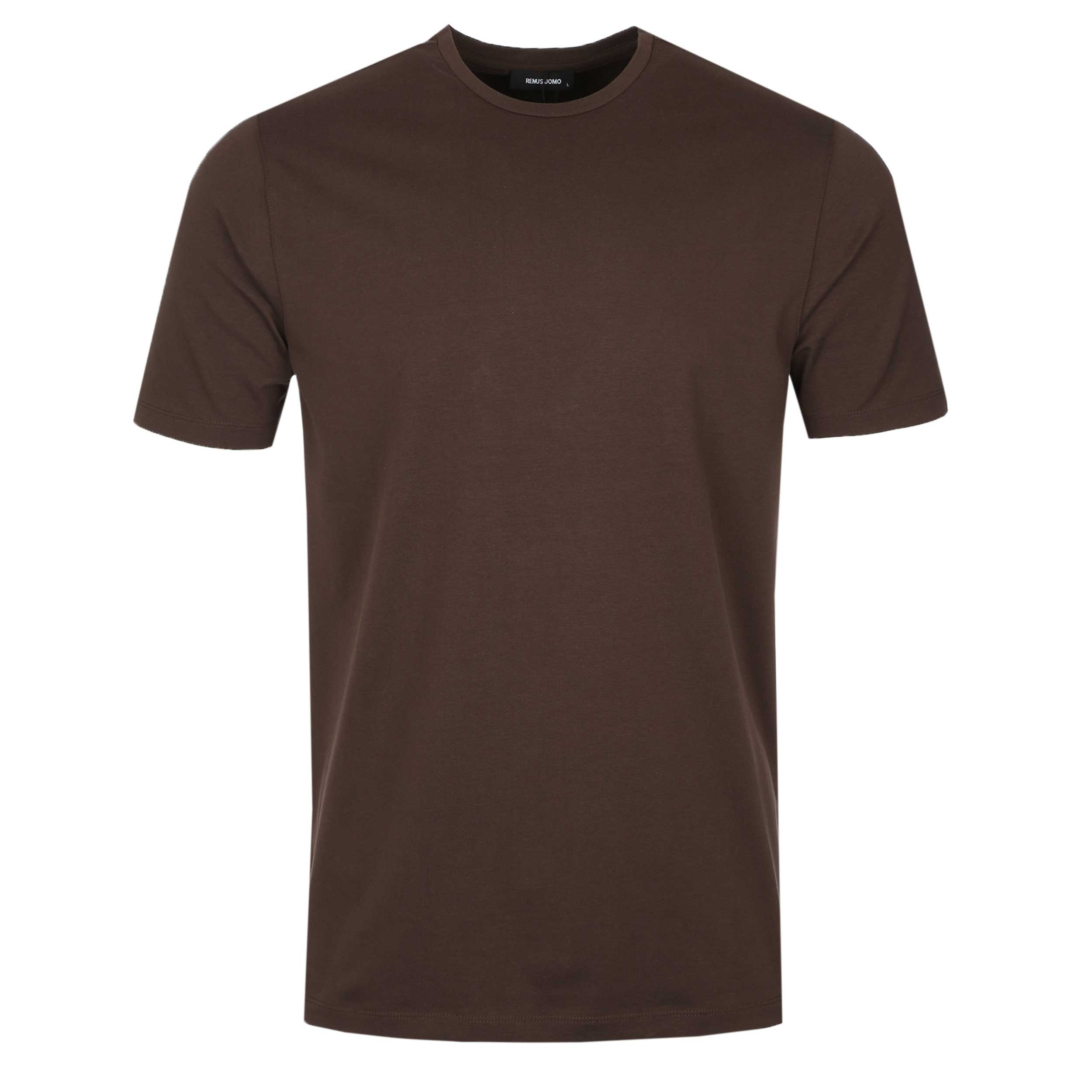 Remus Uomo Basic Crew Neck T-Shirt in Brown