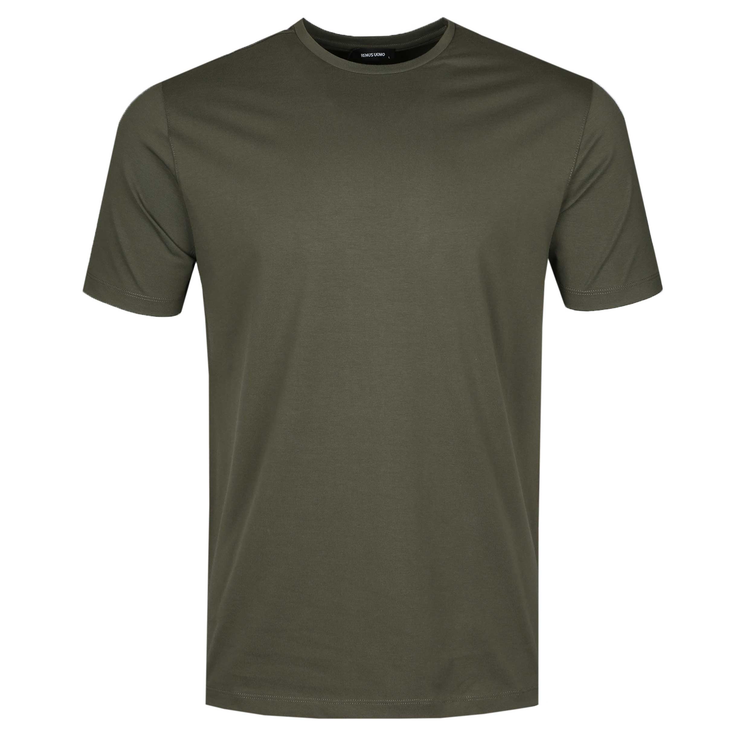 Remus Uomo Basic Crew Neck T-Shirt in Khaki